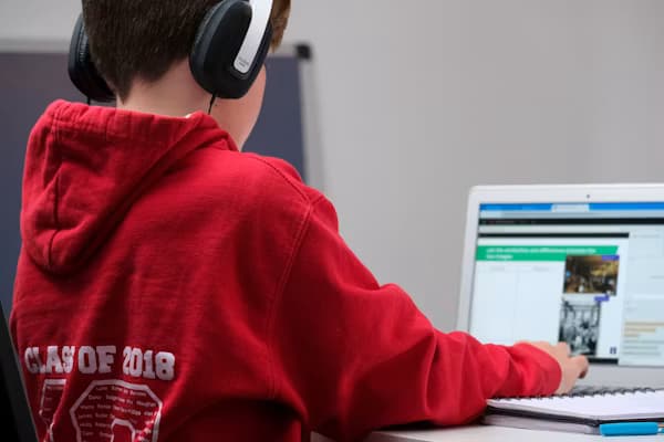 PTE student practising